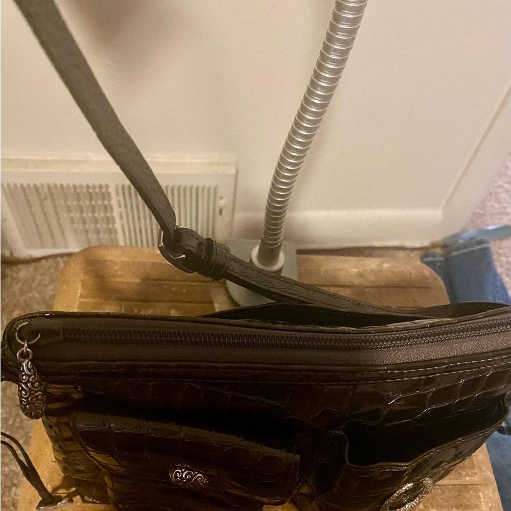 Brighton brand Cher Modern Mini handbag Brown & gold metallic color No flaws - Picture 13 of 16